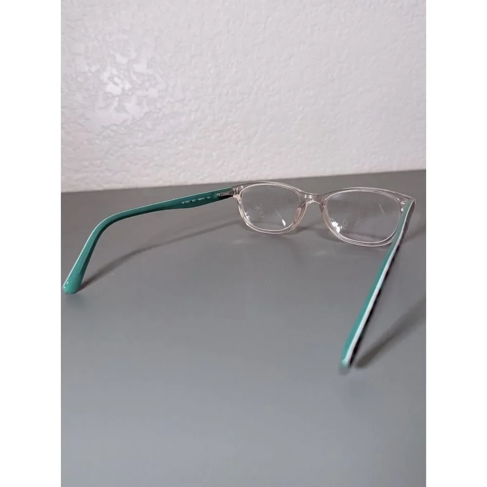 Marchon NYC Junior M-7501 Kids‎ Eyeglasses Pink Clear Teal Heart Print 46-15-130